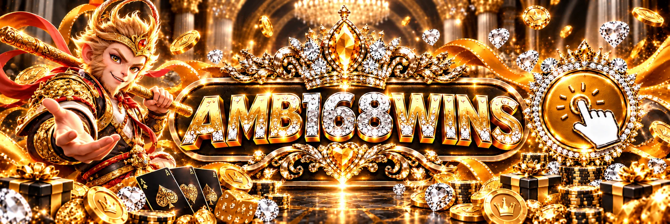 หน้าเข้าสู่ระบบ AMB168WINS ธีมดำส้มทอง
